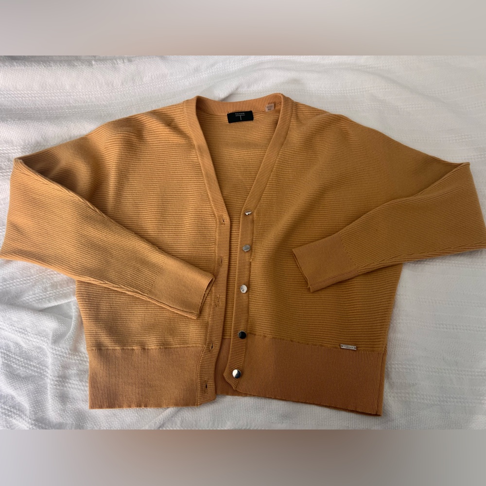 Tahari Amber/Mustard Ribbed Sweater Sz M